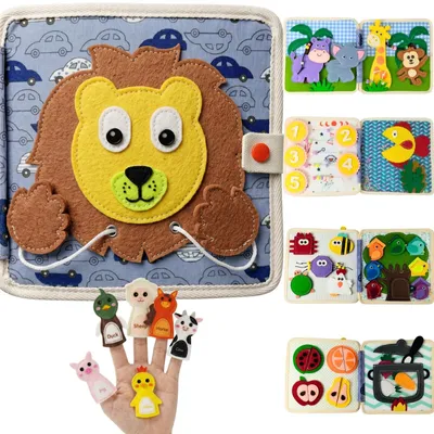 Produktbild von Sensorisches Spielzeug Busy Board - Filz - 1-3 Jahre - Feinmotorik fördern - Über 15 Aktivitäten