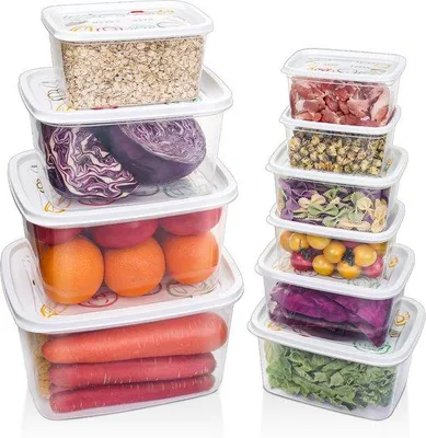 Image de Boîtes de cuisine en plastique, lot de 20, sans BPA
