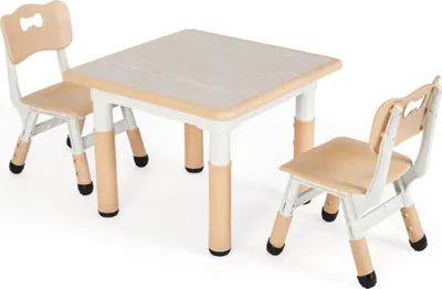 Immagine prodotto di Bolt Edge Scrivanie regolabili per bambini – 1 tavolo + 2 sedie – Tavolo da gioco e per attività – Scrivania per bambini dai 3 ai 10 anni – Regolabile in altezza – Beige