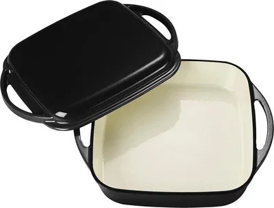 Image de Ensemble 2 en 1 (poêle et casserole), en fonte émaillée, noir, 15 l