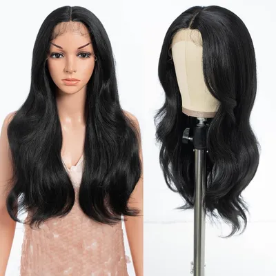 Produktbild von Solidchoice – Transparente Lace-Front-Perücke, 61 cm, mit Mittelscheitel