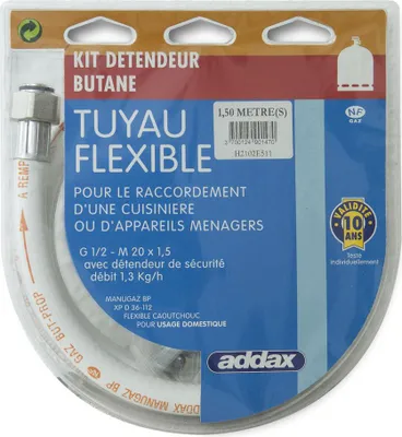 Image de Kit butane flexible 1,5 m + détendeur - Addax