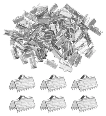 200 Stück Lintenklemmen, 13 mm, Metall, Streifentextur, Weiß