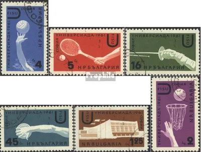 Produktbild von Briefmarken Bulgarien 1961 Mi 1224-1229 (kompl.Ausg.) gestempelt Internationale Studentensportspiele