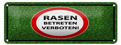 Produktbild von Blechschild Hinweis 27x10 cm Rasen Betreten verboten Dekoration