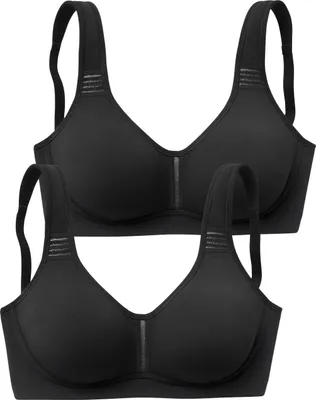 Produktbild von petite fleur by Lascana T-Shirt-BH , BH ohne Bügel, Baumwoll-BH, Soft-BH 2x schwarz Größe 95 Cup C