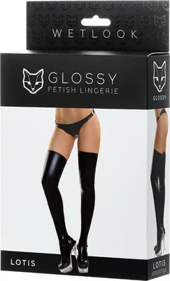 Obrázek produktu pro Lesklé lesklé punčochy Wetlook LOTIS - černé - L