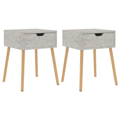 Produktbild von "2026 MODERNE"Nachttisch, 2er Set, Beistelltisch, - multifunktional& Moderne - Betongrau 40x40x56 cm Holzwerkstoff - Nachttische & -schränke CC3649826