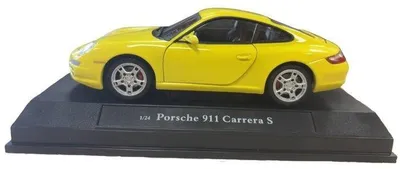 Obrázek produktu pro Modely autíček – CARARAMA – Porsche 911 Carrera S Coupé – Žlutá barva – Měřítko 1/24