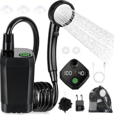 Produktbild von Outdoor-Dusche - Camping-Dusche - Mobil - Befestigbare Camping-Dusche - Draagbare Badezimmereinheit - Camping-Duschen - Badezimmereinheit für den Außenbereich - Befestigbare Badezimmereinheit - Badezimmereinheit für Camper - Outdoor-Dusche für Camping