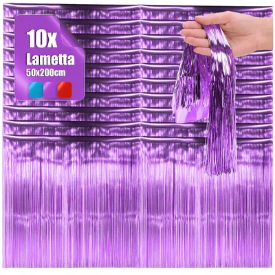 Produktbild von com-four® 10x Lametta - Lametta Girlande für Weihnachten - lila