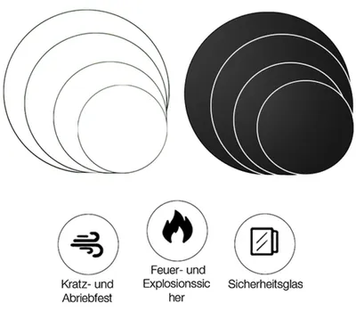 Produktbild von Kaminglas rund ⌀80cm Klarglas Bodenplatte Funkenschutz ESG Ofenglas Vorleger