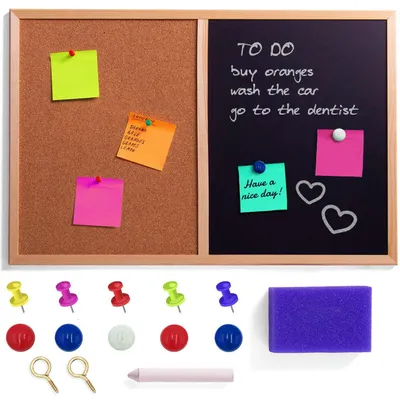 Productafbeelding van Creative Home 90 x 60 cm 2in1 Krijt Magnetisch Bord Kurk Prikbord