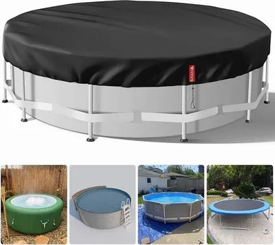 Produktbild von Famanu Schwimmbadabdeckung 420 D Oxford-Stoff - Schwarz, 3,1 m