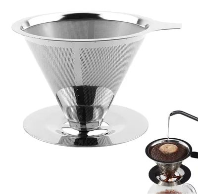 Kaffeefilter Edelstahl wiederverwendbar 1–4 Tassen, papierloser Tropffilter