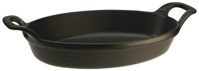 Image de STAUB : Plat de cuisson/Plat de service/Plat à gratin, ovale avec 2 poignées, 15 cm, 0,25 L, fonte
