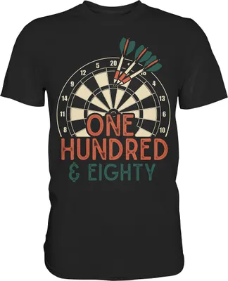 Produktbild von Darts 180 Sport Dartpfeile Turnier Einhundertachtzig Dart T-Shirt – Black / 5XL