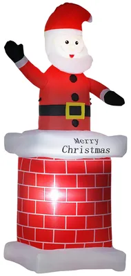Obrázek produktu pro Nafukovací Santa Claus, LED světla, venkovní dekorace, červená, 80 x 70 x 210 cm