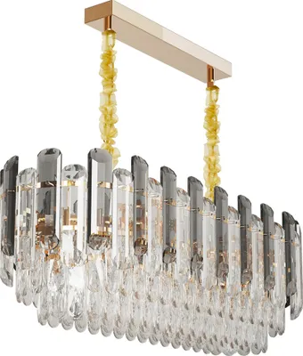 Produktbild von WISFOR Luxus Hängeleuchte Kronleuchte aus Kristall 60×30cm, 3 Stufige LED Hängeleuchte, Höhenverstellbar Dimmbar Klassische Deko-Deckenleuchte für Wohnzimmer, Esszimmer, offene Küche, Flur, Schlafzimmer [++]