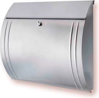 Produktbild von Eleganter Briefkasten Modena aus verzinkten Stahl | 15,3 Liter, HxBxT 33,5x36x12,7cm | Einwurföffnung 32,5x33cm | Silber