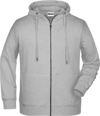 Produktbild von Sweat-Jacke mit Kapuze und Reißverschluss grey-heather, Gr. 4XL