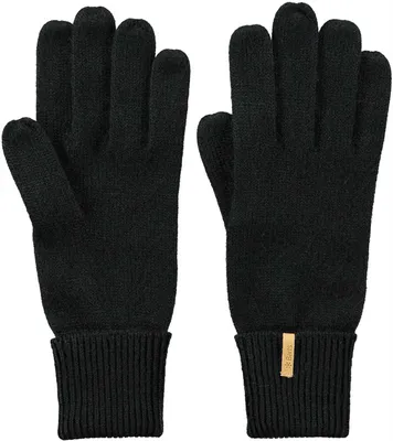 Image de Gants pour femme Barts, gants en maille fine, gants à doigts, noir uni, taille M (taille moyenne)