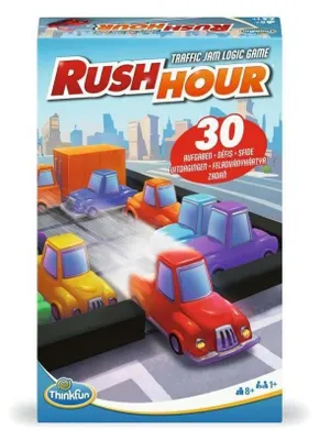 Image de ThinkFun - 76642 - Jeu à emporter Rush Hour - Le célèbre jeu de logique en format compact comme jeu de voyage pour enfants et adultes à partir de 8 ans