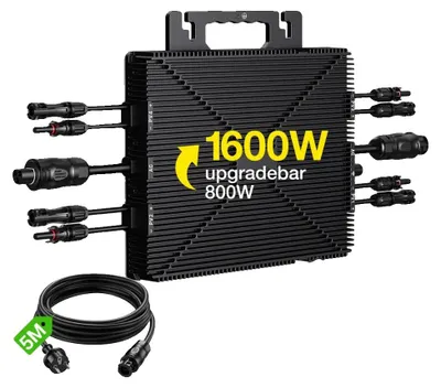Produktbild von Solarwechselrichter, 96% Effizienz, Eingebautes WiFi, 1600W-AC-Kabel, 220-240V