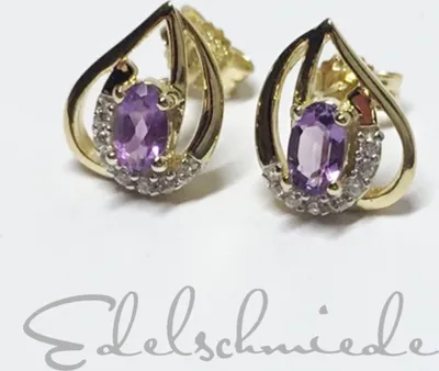Produktbild von Ohrstecker 333/- GG mit Amethyst + Zirkonia