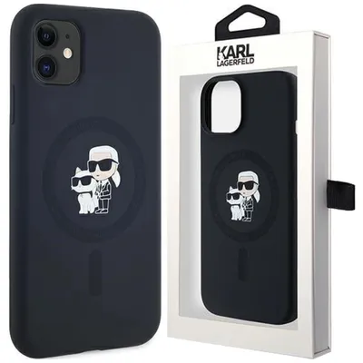Produktbild von Karl Lagerfeld KLHMN61SCMKCRHK iPhone 11 / Xr 6.1" schwarz hardcase Silicone Karl & Choupette MagSafe Schutzhülle