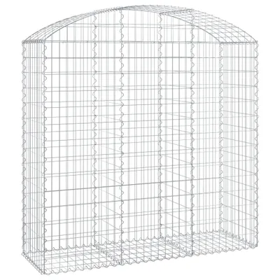 Image de vidaXL Gabion avec arc surélevé 150x50x140/160 cm Fer galvanisé
