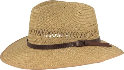 Fiebig Modischer Traveller Strohhut aus 100% Naturstroh in beige