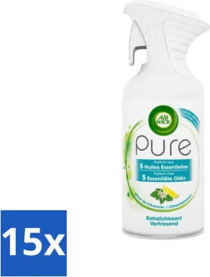 Productafbeelding van Air Wick - Luchtverfrisser - Etherische oliën - Citroenbloesem - Spray - 250 ml - Voordeelverpakking - 15 stuks