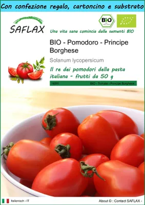 Immagine prodotto di SAFLAX Set regalo -- Pomodoro - Principe Borghese - 10 semi - Solanum