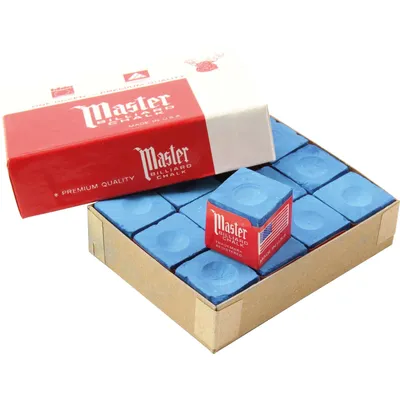 Zdjęcie produktu dla Kreda bilardowa Master niebieska 12 sztuk