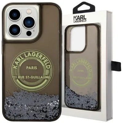 Produktbild von Karl Lagerfeld Klhcp14Llcrsgrk Iphone 14 Pro 6,1"" Czarny/Schwarz Hardcase Liquid Glitter Rsg