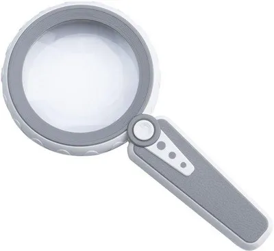 Image de Loupe à main avec grossissement 45x et éclairage, 12,7 cm, pour les seniors, la lecture, les bijoux, les pièces de monnaie, etc., grise