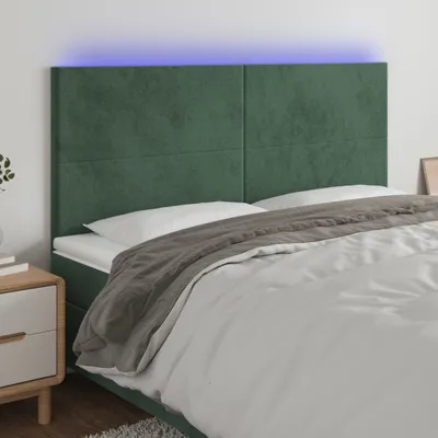 Produktbild von "2026 Promotion" LED Kopfteil - fürs Schlafzimmer - Dunkelgrün 180x5x118/128 cm Samt - Bettkopfteil CC5876