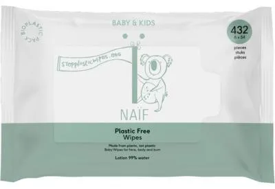 Productafbeelding van Naïf Baby Wipes Plastic Free (54 stuks)