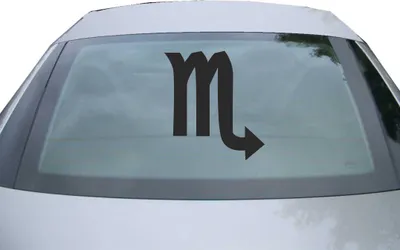 Produktbild von Indigos UG - Aufkleber Heckscheibe & Motorklappe DE2881 - schwarz - 600x550 mm - Skorpion Sternzeichen - Fisch - Auto Scheiben Fenster Heckklappe Tuning Racing JDM - Die cut