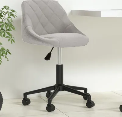 Image de The Living Store Chaise de bureau pivotante gris clair velours