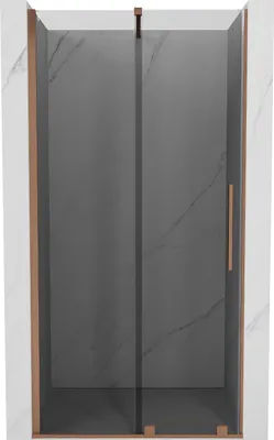 Produktbild von Mexen Velar Schiebeduschtür 110 cm, Graphit, gebürstetes Kupfer - 871-110-000-41-65