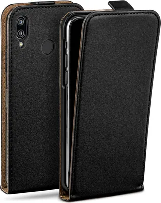 Produktbild von moex® Flip Case kompatibel mit Huawei P20 Lite - Hülle mit 360 Grad Schutz, Schwarz