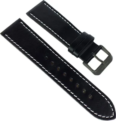 Produktbild von Adora Nautic AN2149 Uhrenarmband 22mm schwarz Leder > weiße Naht