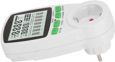 Obrázok produktu pre Energetický merač do zásuvky – monitor spotreby energie – úspora energie – veľký LCD displej – 0-16A – biela farba