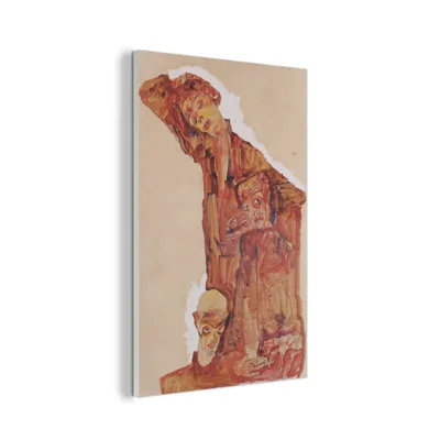 Obrázek produktu pro MuchoWow® Obrazy na skle - Nástěnné obrazy - Fotografie na skle Autoportrét - Egon Schiele 80x120cm Nástěnná dekorace ze skla - akrylová malba na sklo -