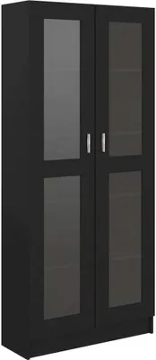 Obrázok produktu pre vidaXL Vitrína čierna 82,5x30,5x185 cm Materiál na báze dreva
