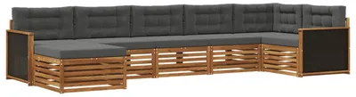 Produktbild von vidaXL Outdoor-Sofagarnitur 7 stk. Natur und Anthrazit