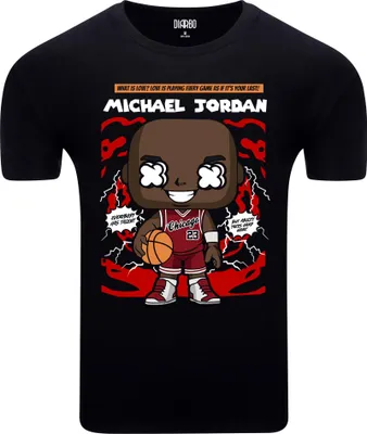Zdjęcie produktu dla Diarbo Koszulka Męska z Nadrukiem Miłośnika Sportu Michael Jordan Plakat Czarny Rozmiar XXXL