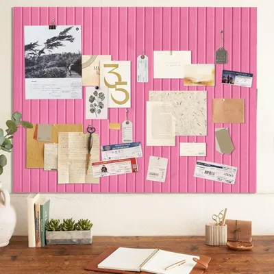 Immagine prodotto di Omgoods - Bacheca in feltro autoadesivo, grande, 90 x 120 cm, in elegante color rosa
